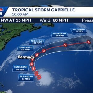Tropical Storm Gabrielle on Track to Become Hurricane - Thumbnail
