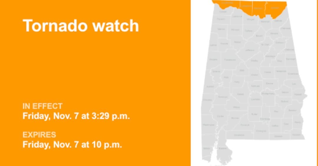 Tornado Watch Issued for North Alabama: What You Need to Know