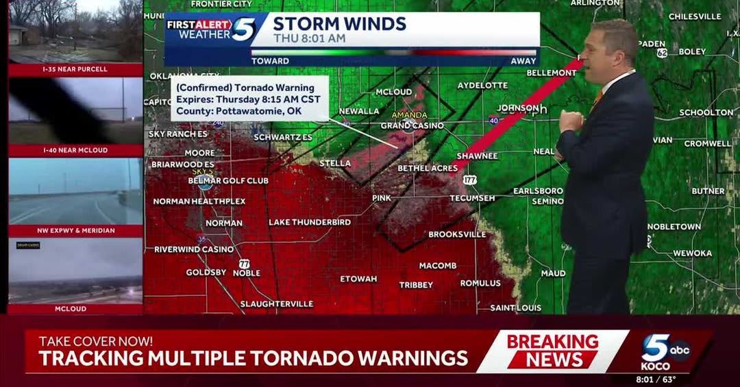 Multiple Tornado Warnings Issued in Central Oklahoma