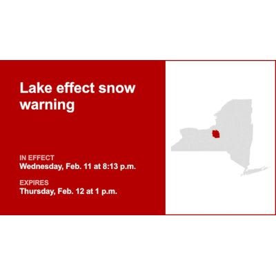 Lake Effect Snow Warning Issued for Onondaga County