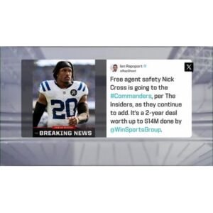 Nick Cross Signs $14M Contract with Washington Commanders - Thumbnail