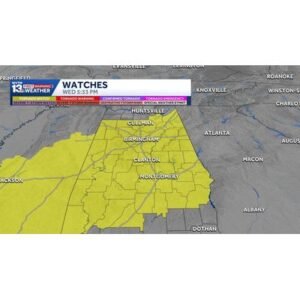 Tornado Watch Issued: Central Alabama Faces Severe Weather Threat - Thumbnail
